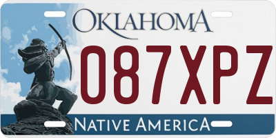 OK license plate 087XPZ