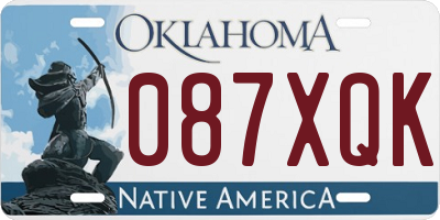 OK license plate 087XQK