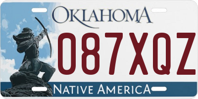 OK license plate 087XQZ