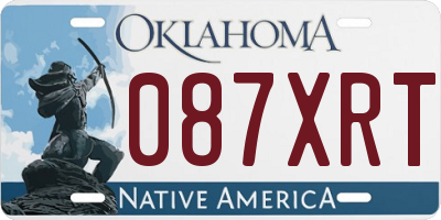OK license plate 087XRT