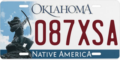 OK license plate 087XSA