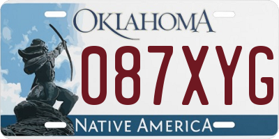 OK license plate 087XYG
