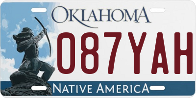 OK license plate 087YAH