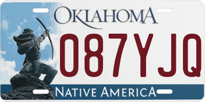OK license plate 087YJQ