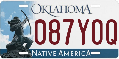 OK license plate 087YOQ