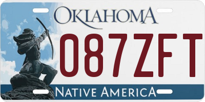 OK license plate 087ZFT