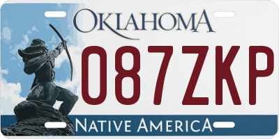 OK license plate 087ZKP