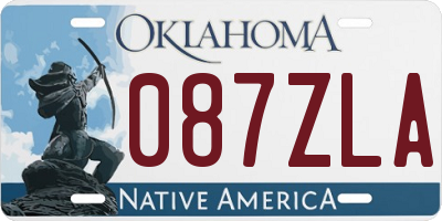 OK license plate 087ZLA