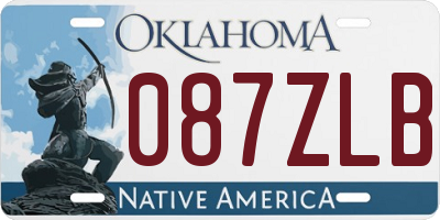 OK license plate 087ZLB