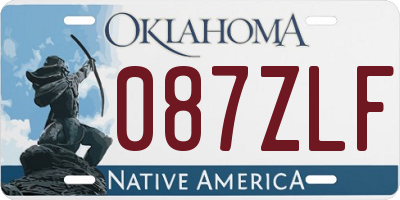 OK license plate 087ZLF