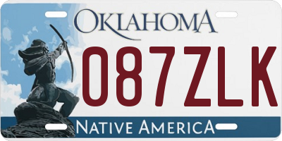 OK license plate 087ZLK