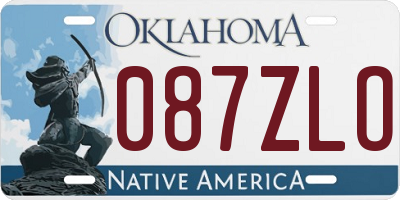 OK license plate 087ZLO