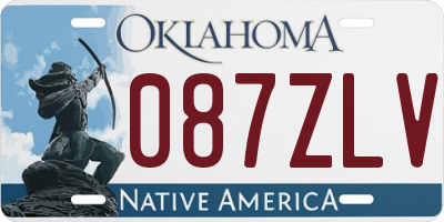 OK license plate 087ZLV