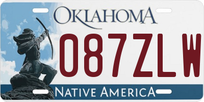OK license plate 087ZLW