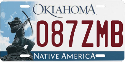 OK license plate 087ZMB