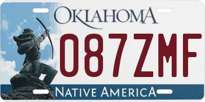OK license plate 087ZMF