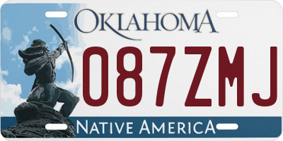 OK license plate 087ZMJ