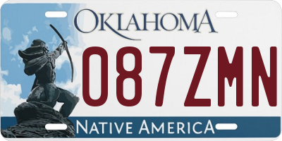 OK license plate 087ZMN
