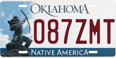 OK license plate 087ZMT