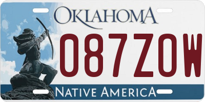 OK license plate 087ZOW