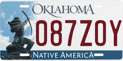 OK license plate 087ZOY