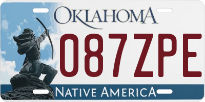 OK license plate 087ZPE