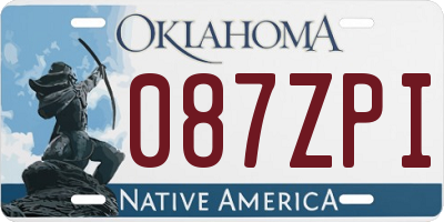 OK license plate 087ZPI