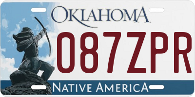 OK license plate 087ZPR