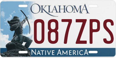 OK license plate 087ZPS