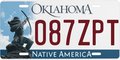 OK license plate 087ZPT
