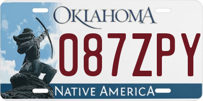OK license plate 087ZPY