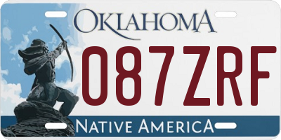 OK license plate 087ZRF