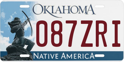OK license plate 087ZRI