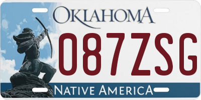 OK license plate 087ZSG