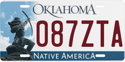 OK license plate 087ZTA