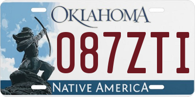 OK license plate 087ZTI