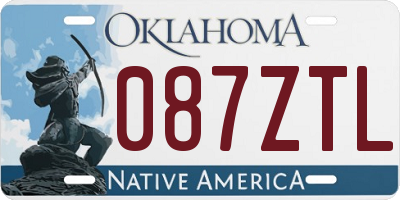 OK license plate 087ZTL
