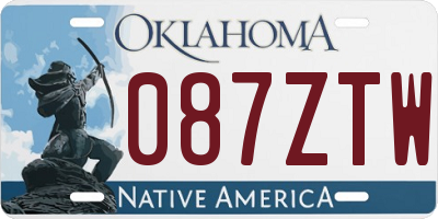 OK license plate 087ZTW
