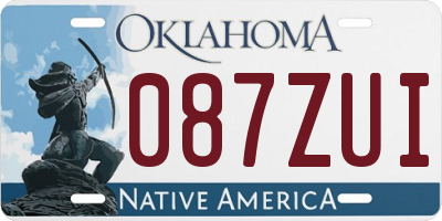 OK license plate 087ZUI