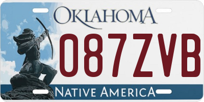 OK license plate 087ZVB