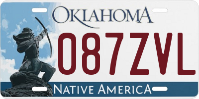 OK license plate 087ZVL