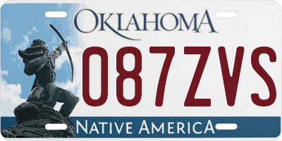 OK license plate 087ZVS