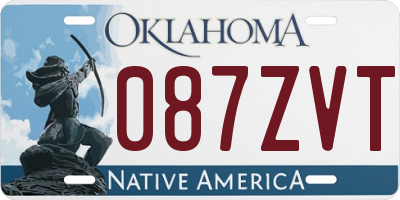 OK license plate 087ZVT