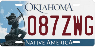 OK license plate 087ZWG