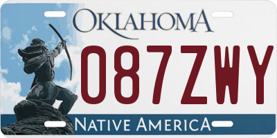 OK license plate 087ZWY