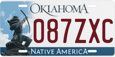 OK license plate 087ZXC