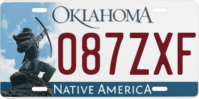 OK license plate 087ZXF