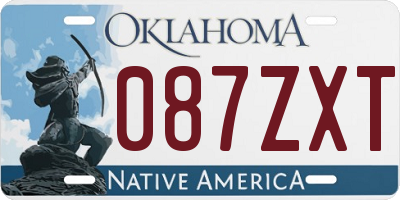 OK license plate 087ZXT