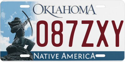 OK license plate 087ZXY
