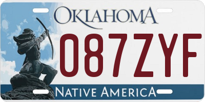 OK license plate 087ZYF
